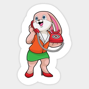Bunny as Secretary with Phone Sticker